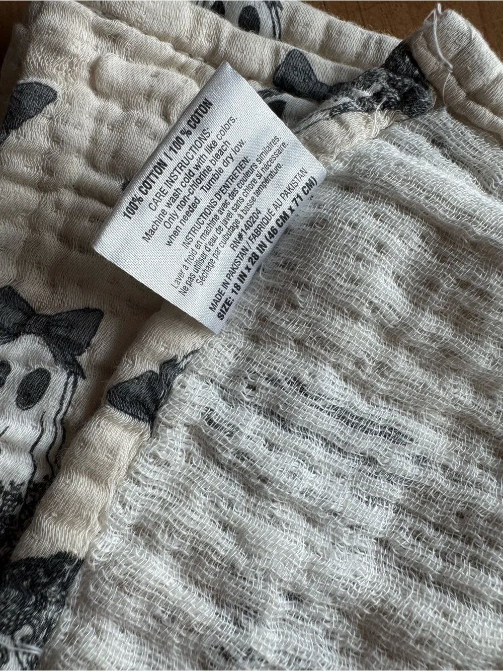 DREAM HOME Coquette Ghosts with Bows Cotton Towels Set of 2 Black and White